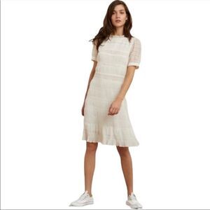 NWT Velvet by Graham & Spenser Rochana Georgette Short Sleeve Lace Dress Sz S